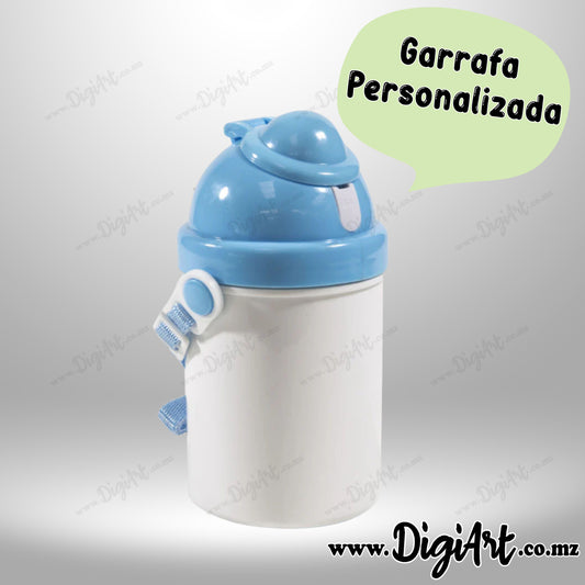 Garrafa Infantil Personalizada com Fotos - Azul Claro