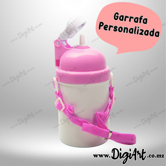 Garrafa Infantil Personalizada com Fotos - Rosa