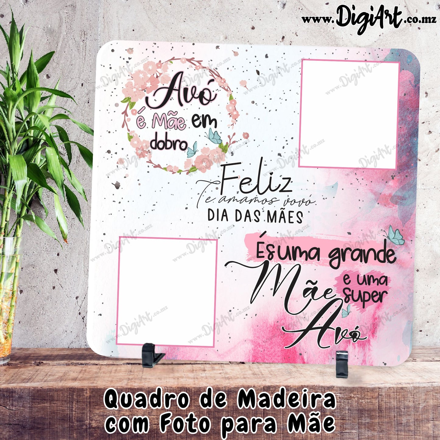 Quadro Quadrado para Mãe 35x35cm