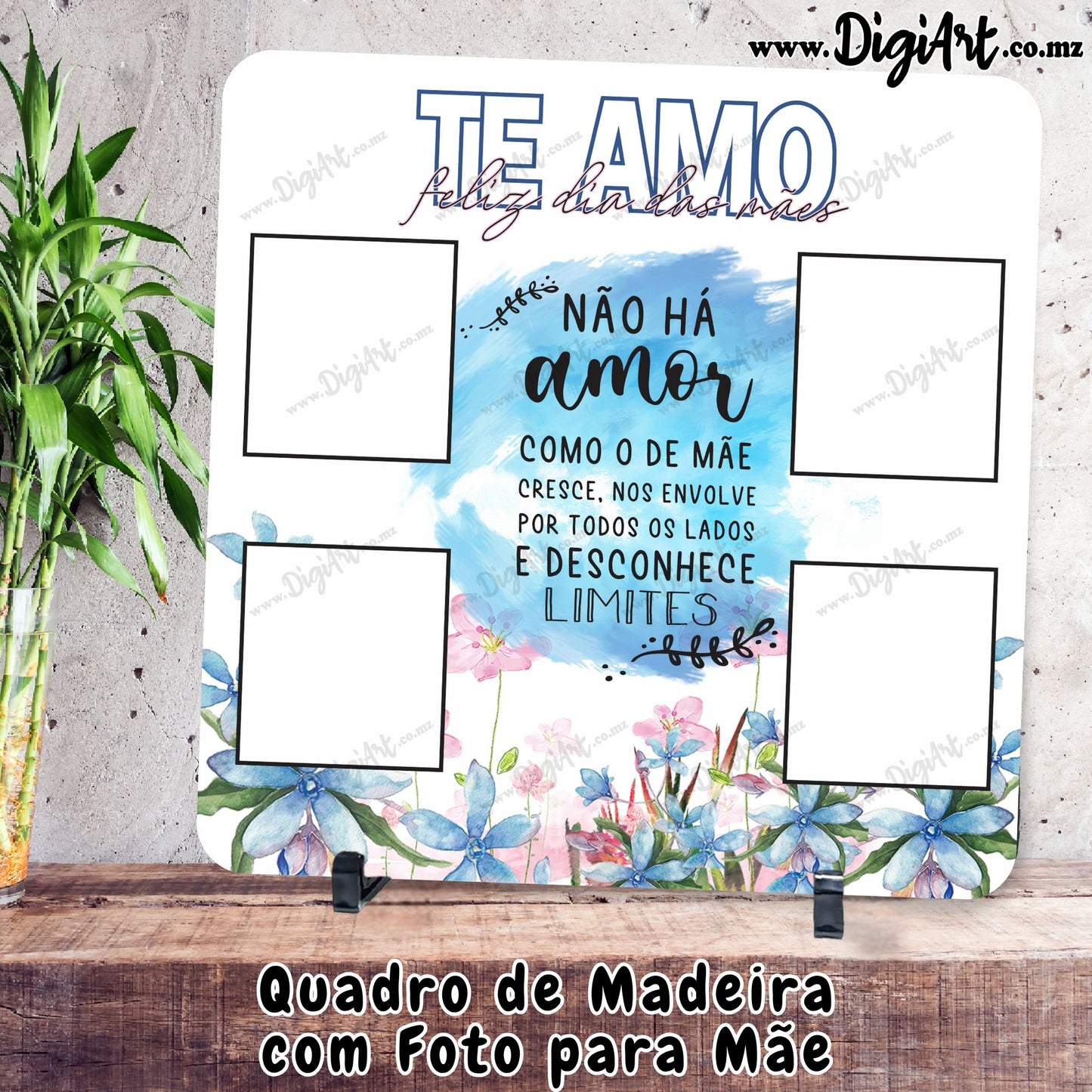 Quadro Quadrado para Mãe 35x35cm