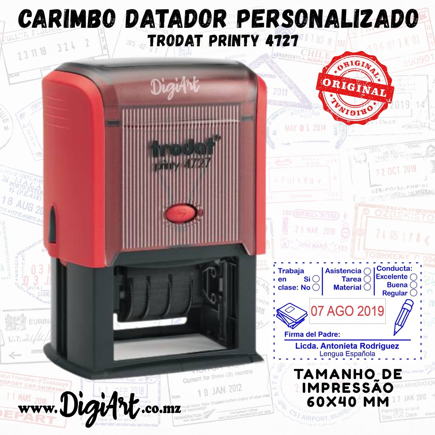Carimbo Personalizado Datador Trodat Printy 4727