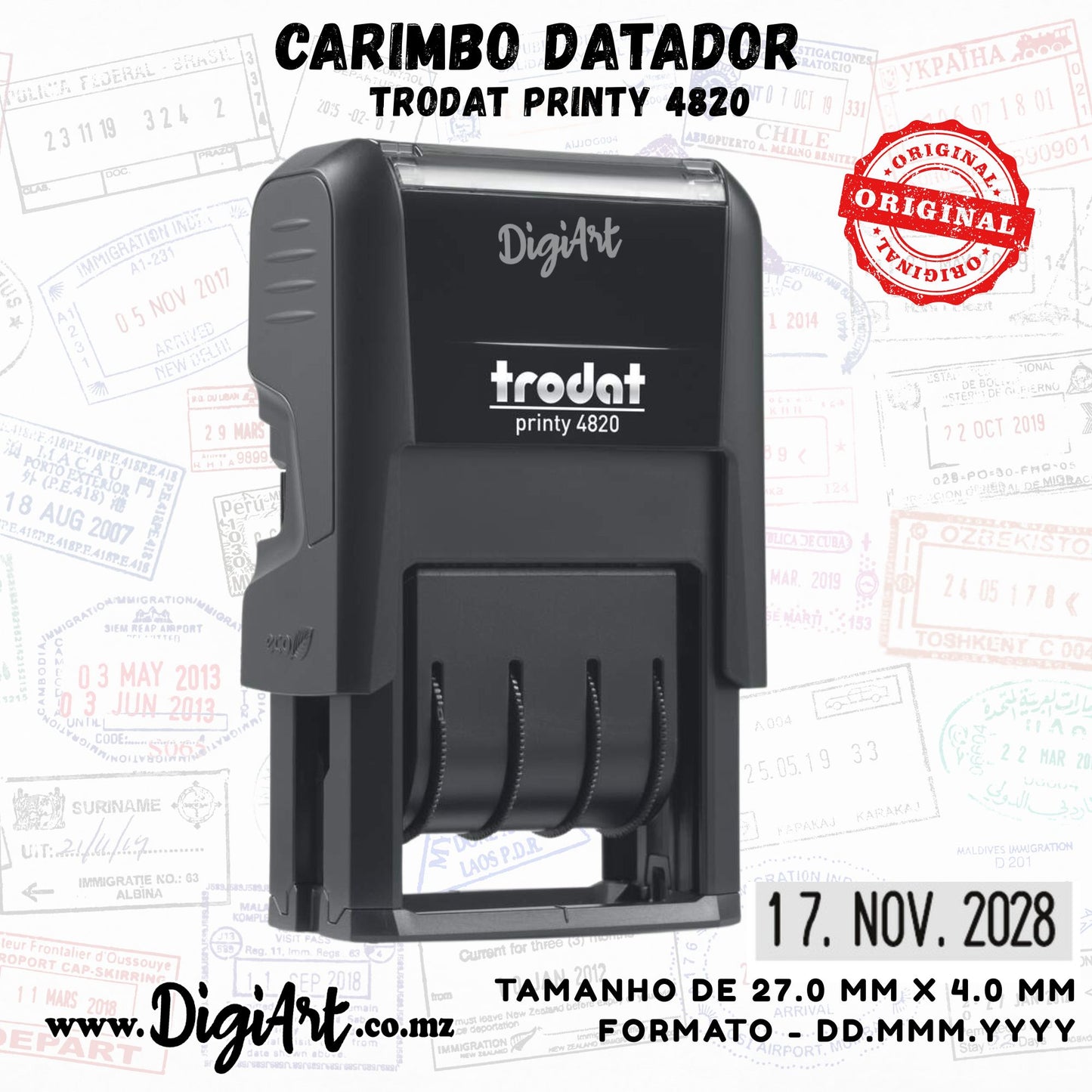 Carimbo Datador Automático Trodat Printy 4820