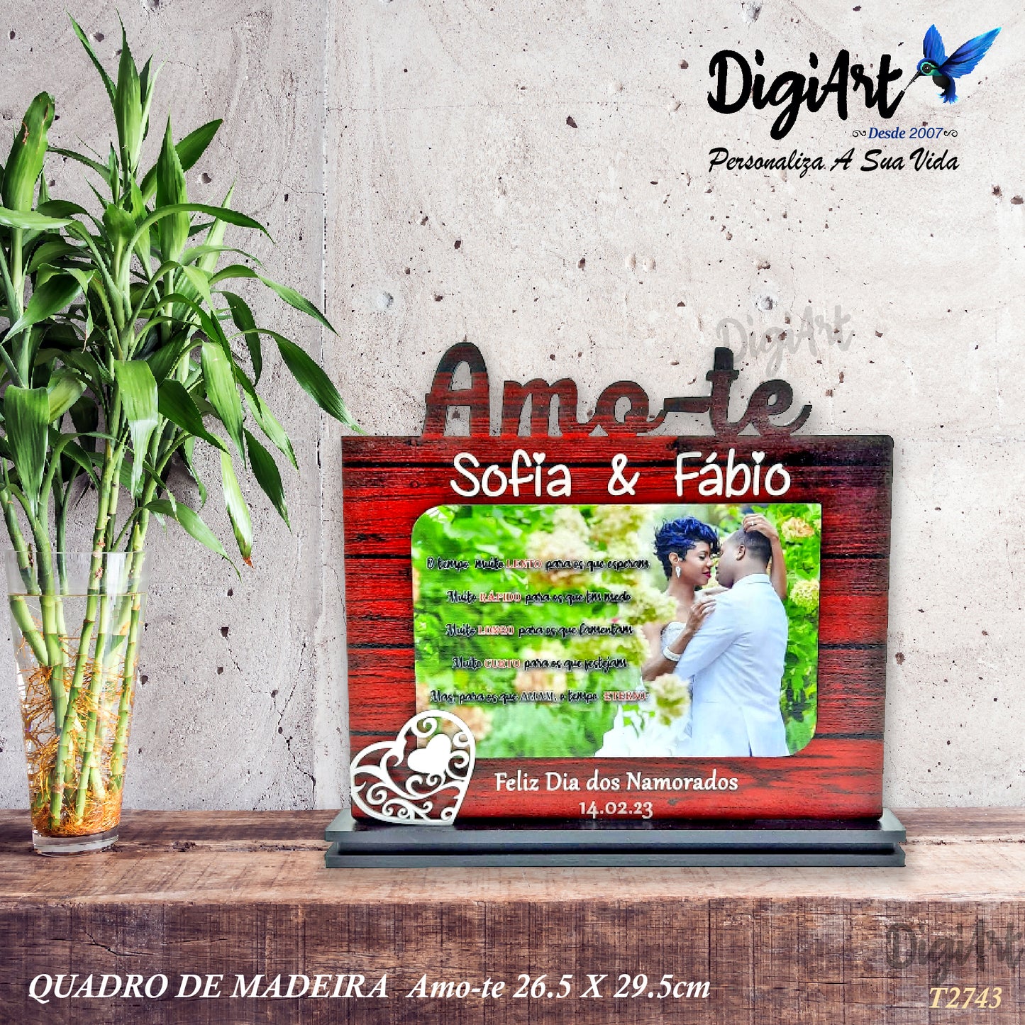 Quadro Kriss Amo-te Personalizado 26x29cm