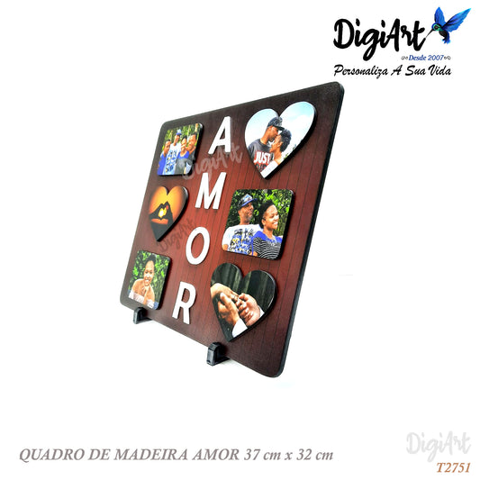 Quadro Personalizado - com 6 Fotos - A M O R