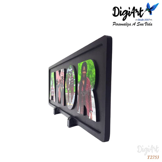 Quadro 43cm X 16cm, A M O R (4 fotos)