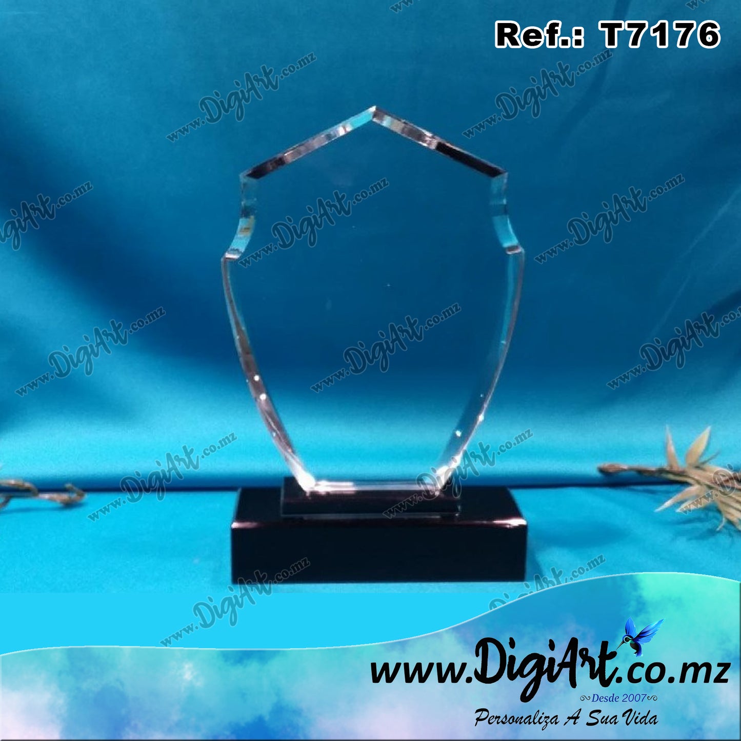 Troféu de Cristal Personalizado 19cm