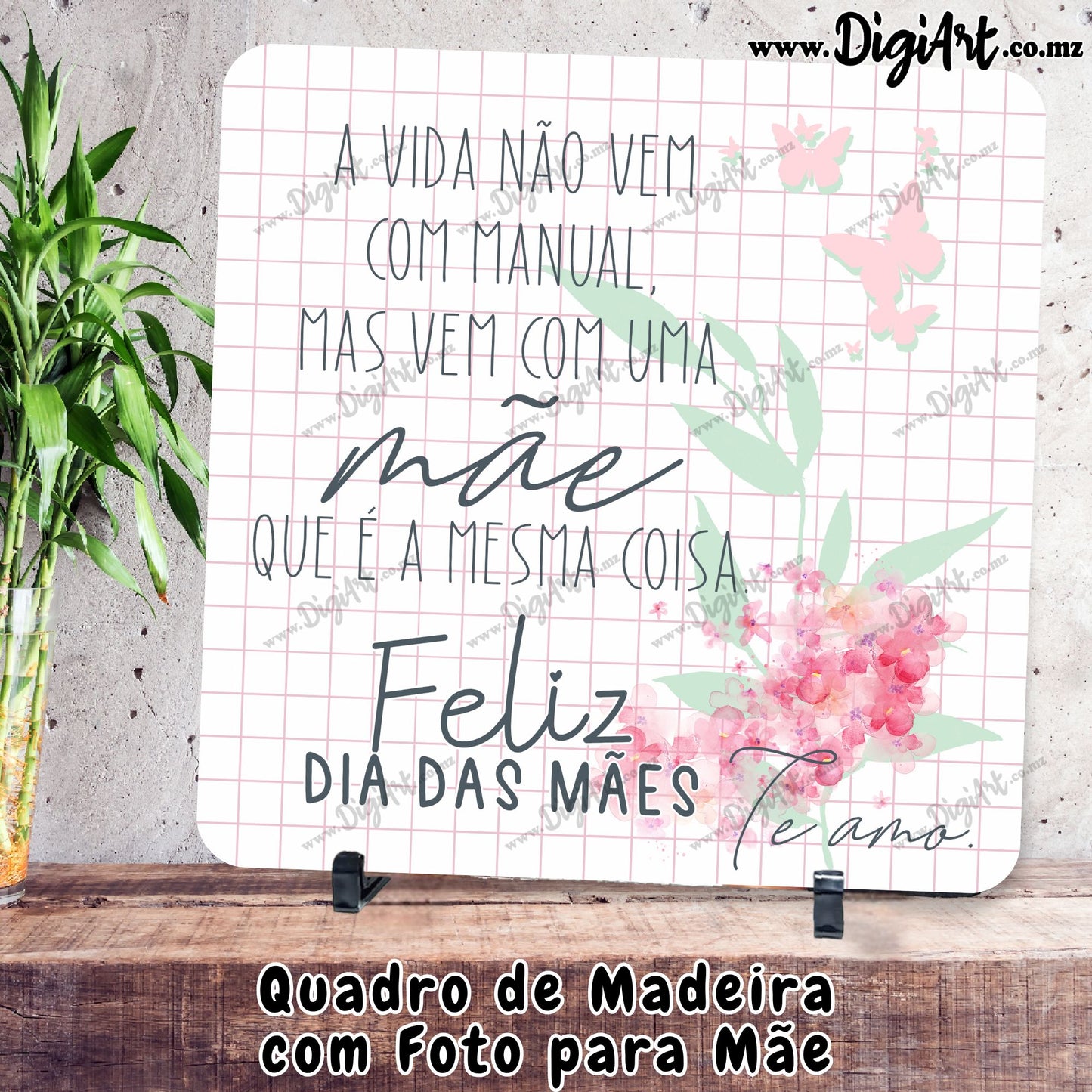 Quadro Quadrado para Mãe 35x35cm
