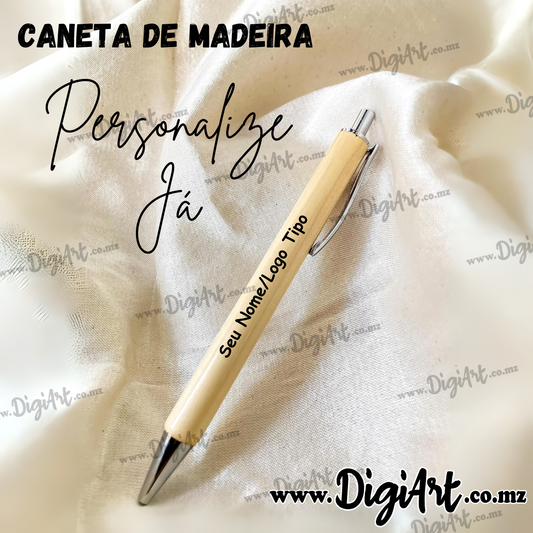 Caneta de Madeira Personalizada