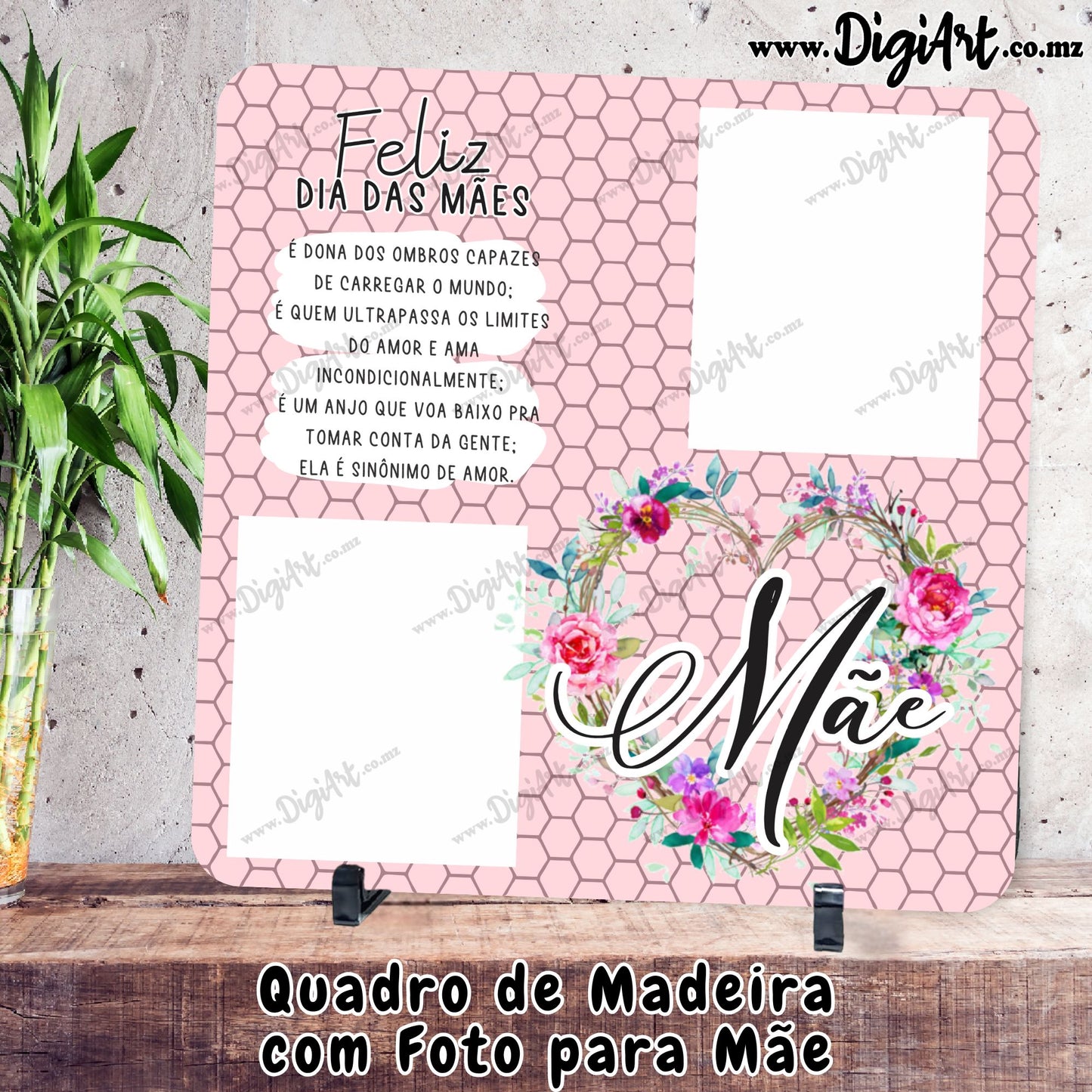 Quadro Quadrado para Mãe 35x35cm
