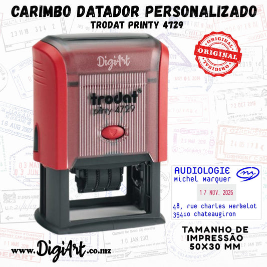 Carimbo Personalizado Datador Trodat Printy 4729