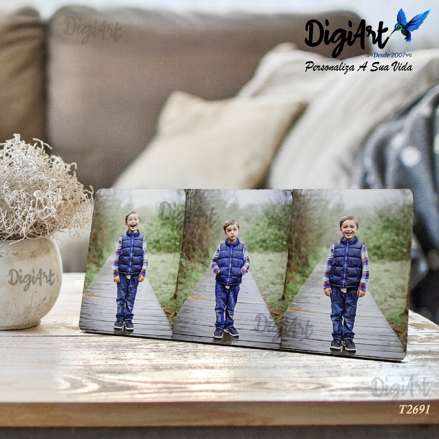 Quadro Personalizado Madeira HD 30x14cm