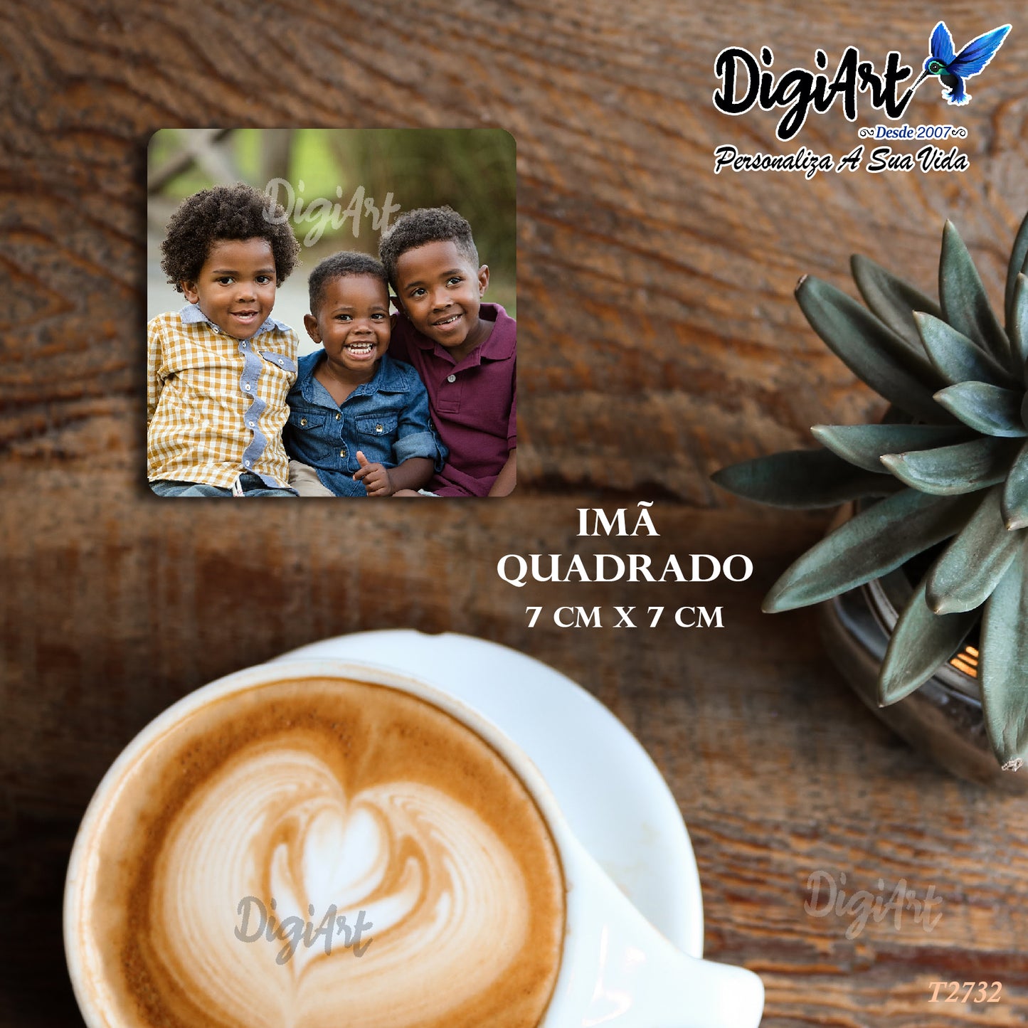 Ímã Geladeira Personalizado - Quadrado